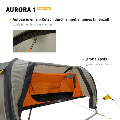 Wechsel Tents Aurora 1 - Travel Line - Spacious 1-Person Tent, Laurel Oak