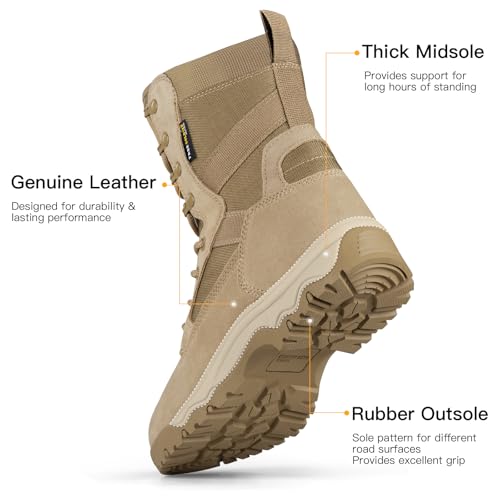 Men's Lightweight Tactical Combat Boots - Tan