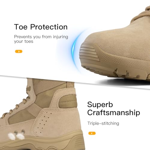 Men's Lightweight Tactical Combat Boots - Tan