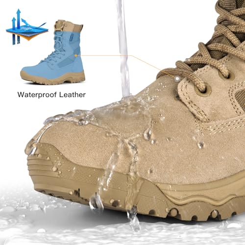 Men's Lightweight Tactical Combat Boots - Tan
