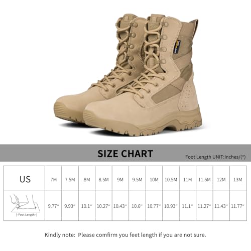 Men's Lightweight Tactical Combat Boots - Tan