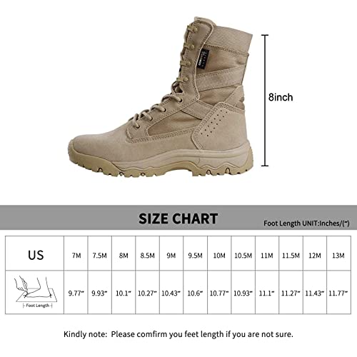 Men's Lightweight Tactical Combat Boots - Tan