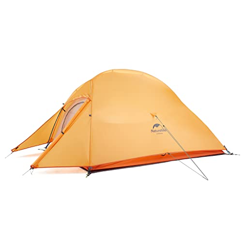 Naturehike Cloud Up 2 Person Tent Lightweight Backpacking Tent with Footprint - 3 Season Free Standing Dome Camping Hiking Waterproof Two Person Tent (210T Orange)