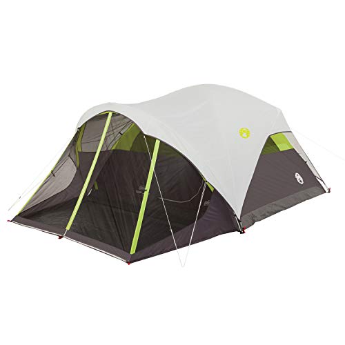 Coleman Steel Creek Fast Pitch Dome Tent with Screen Room, 6-Person, White, 10' x 9' & Tent Kit