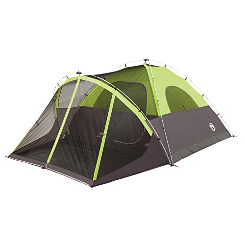 Coleman Steel Creek Fast Pitch Dome Tent with Screen Room, 6-Person, White, 10' x 9' & Tent Kit