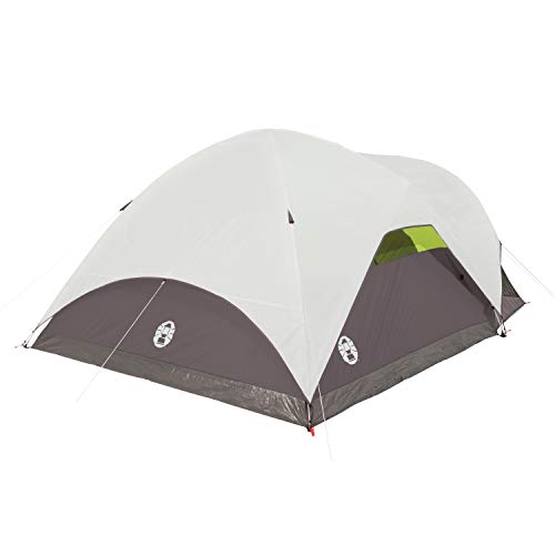 Coleman Steel Creek Fast Pitch Dome Tent with Screen Room, 6-Person, White, 10' x 9' & Tent Kit
