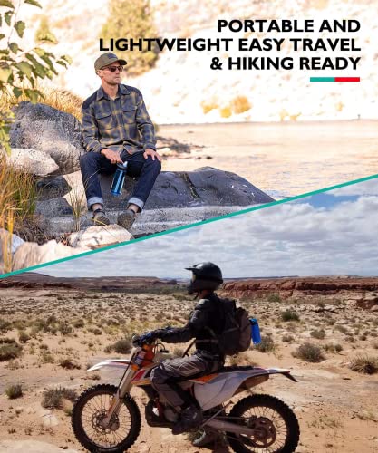 Membrane Solutions Filtered Water Bottle, 0.1-Micron 4-Stage Water Filter Bottle, Reusable BPA-Free Water Purifier Bottle for Camping, Hiking, Travel and Emergency