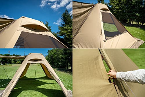 ogawa 3348 Twin Closter T/C Camping Outdoor Pole Tent, for 2 People, Sand Beige