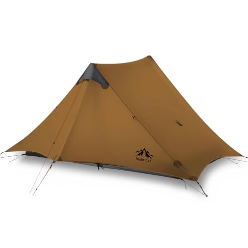 Night Cat Ultralight Tent 2 Persons for Professional Backpacker Hiker 3 LBS Only Lanshan Backpacking Bivvy Ground Tent Heavy Rain Waterproof Trekking Pole Not Included