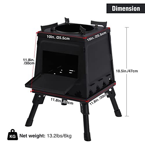 Portable Wood Burning Camp Stove for Outdoor Cooking