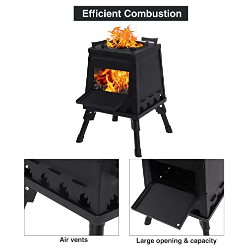 Portable Wood Burning Camp Stove for Outdoor Cooking