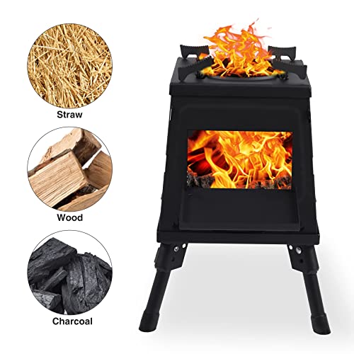 Portable Wood Burning Camp Stove for Outdoor Cooking