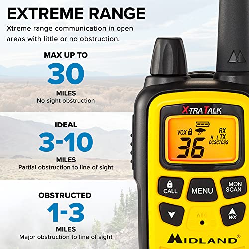 Midland LXT600VP3 Walkie Talkies - Long Range, Rechargeable