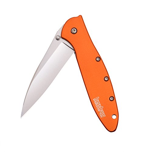 Orange Kershaw Pocket Knife: 3" Bead-Blasted Blade