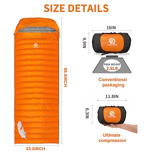 Ultralight 3-Season Down Sleeping Bag - ForestDawn
