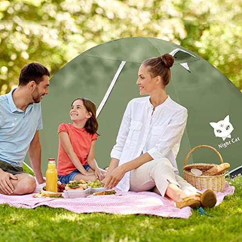 Night Cat Backpacking Tent 2 Persons with Aluminium Pole Camping Tent Adults Lightweight Rainproof Portable Easy Setup Two Doors Double Layers Hiking Mountaineering Outdoors 2.2x1.45m