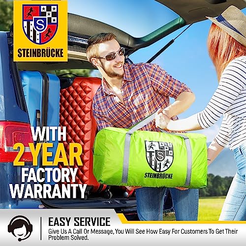 Universal SUV Camping Tent with Two Large Awning, Waterproof Car Tent, Up to 4-Person Sleeping Capacity Camping Accessories, Easy Setup for Backpacking Traveling Hiking Outdoors Green