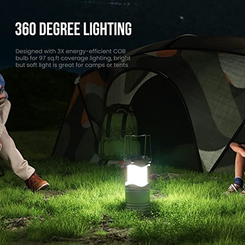 4-Pack Pop Up Lanterns for Power Outages - Dark Gray