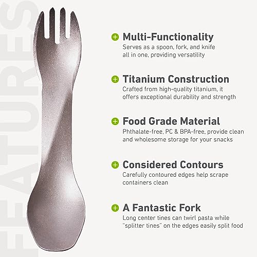 GoBites Uno Titanium Utensils for Camping or Lunchbox