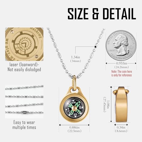 MecArmy Waterproof Handheld Survival Compass (Brass)