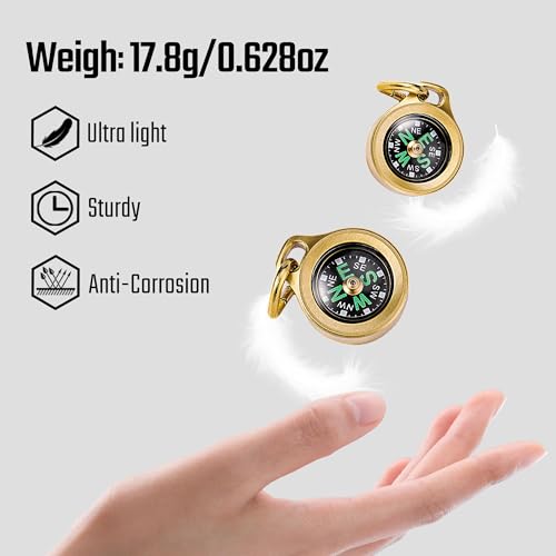 MecArmy Waterproof Handheld Survival Compass (Brass)