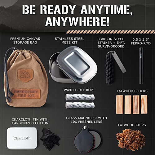 15-Piece Waterproof Fire Starter Survival Kit