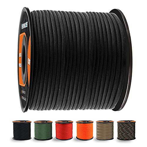 Black 650lb Paracord Rope - Camping & Survival