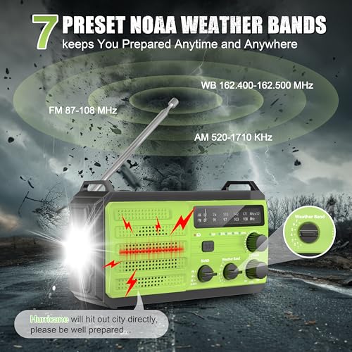 8000mAh Hand Crank Emergency Radio with Solar Power