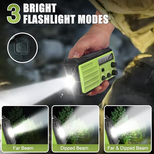 8000mAh Hand Crank Emergency Radio with Solar Power
