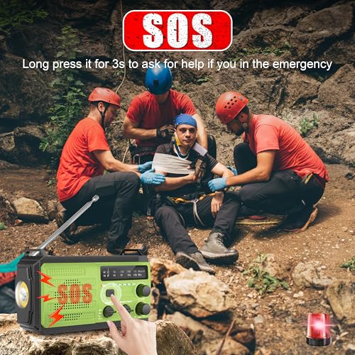 8000mAh Hand Crank Emergency Radio with Solar Power
