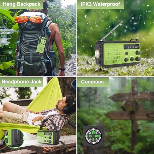 8000mAh Hand Crank Emergency Radio with Solar Power