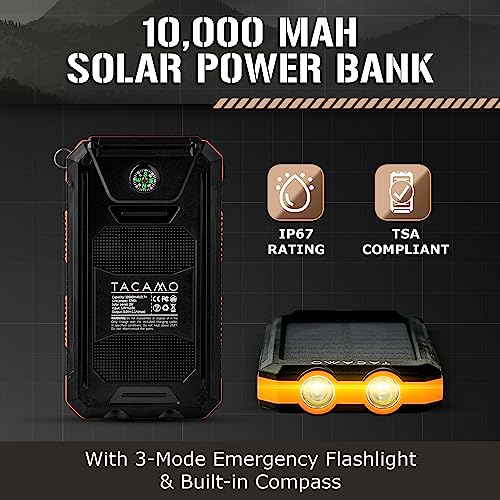 Solar Power Bank with Dual-LED Flashlight