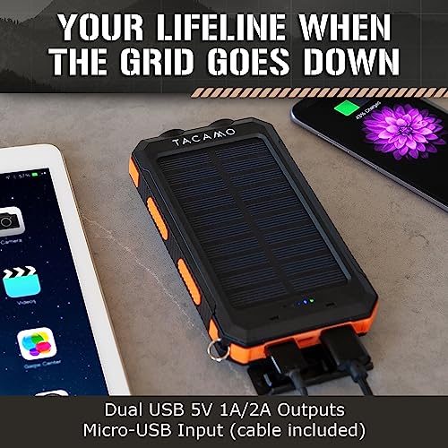Solar Power Bank with Dual-LED Flashlight