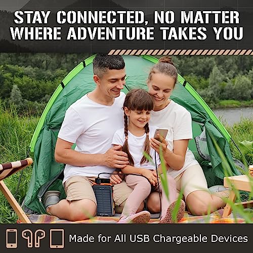 Solar Power Bank with Dual-LED Flashlight
