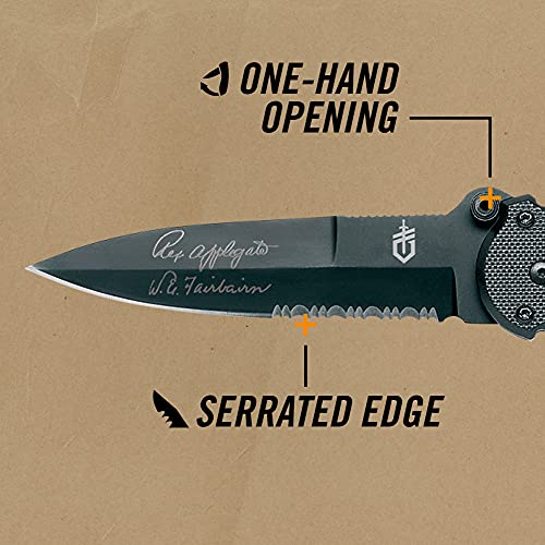 GERBER Covert Knife, Serrated Edge, Black [22-01966]