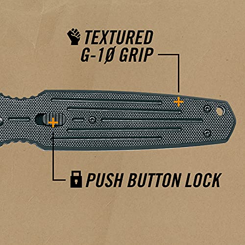 GERBER Covert Knife, Serrated Edge, Black [22-01966]