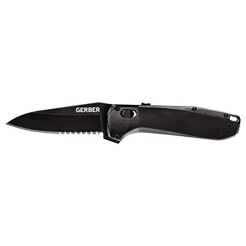 Gerber Highbrow Serrated Drop Point Knife, Onyx