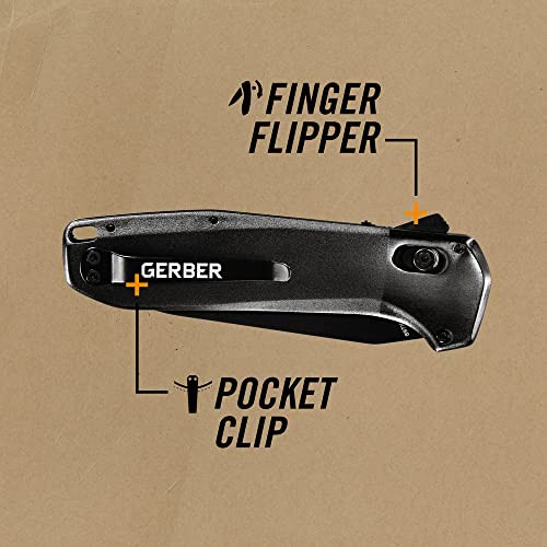 Gerber Highbrow Serrated Drop Point Knife, Onyx