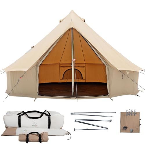 Regatta Canvas Bell Tent 13' - Stove Jack, Waterproof