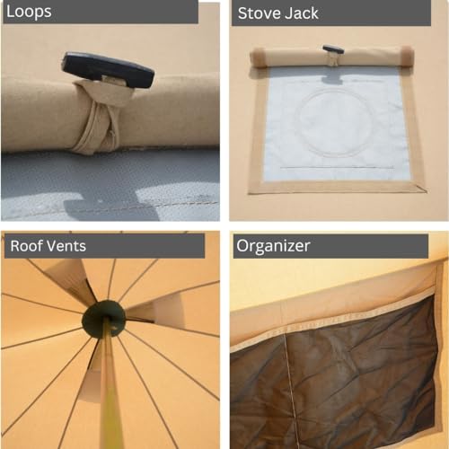 Regatta Canvas Bell Tent 13' - Stove Jack, Waterproof