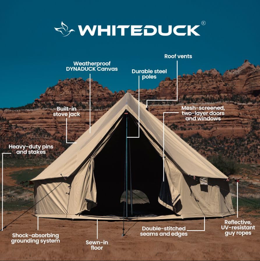 Regatta Canvas Bell Tent 13' - Stove Jack, Waterproof