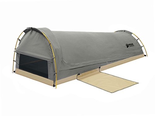 KODIAK CANVAS 1-Person Canvas Swag Tent with Sleeping Pad, Olive, One Size