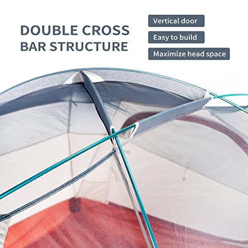 Unigear Space Dome 2 Person Tent- Spacious 2 Door/Vestibules Waterproof Tents for Camping Backpacking Hiking Fishing Travel - Ventilated