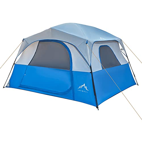 GoHimal Tents 6 Person for Camping,Easy Setup Waterproof Windproof Camping Tent,Double Layer Cabin Tent -10'X9'X79in(H) (Blue)
