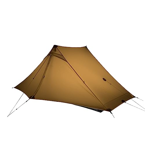 3FULGEAR Backpacking Tent - Lanshan 2, Ultralight, Waterproof, Lightweight, Triangle Cabin Design 4 Seasons - Ideal for Camping, Hiking, and Survival (2P Khaki 4 Season)