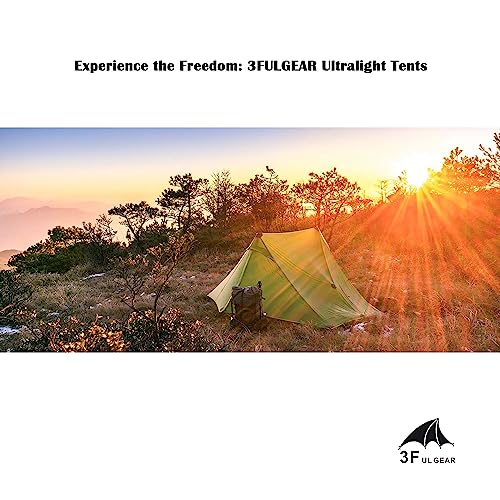 3FULGEAR Backpacking Tent - Lanshan 2, Ultralight, Waterproof, Lightweight, Triangle Cabin Design 4 Seasons - Ideal for Camping, Hiking, and Survival (2P Khaki 4 Season)