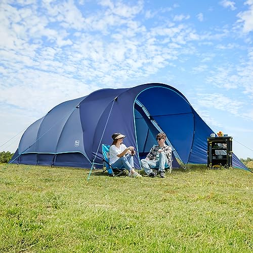 TIMBER RIDGE 8 Person Camping Tent with Large Porch, Spacious Family Camping Tent with Portable Carry Bag, Easy Set-up Outdoor Tent with Excellent Ventilation for Camping, Blue
