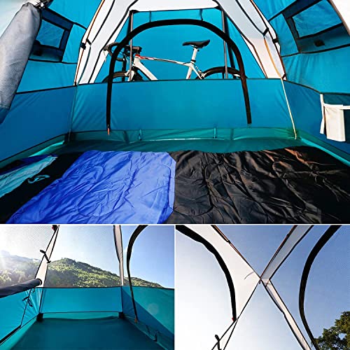 Camping Tent 2 Person, Aluminum Poles Tent with Bike Shed and Rainfly-Portable Dome Tents for Camping