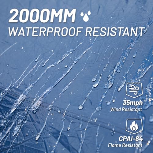 TIMBER RIDGE 8 Person Camping Tent with Large Porch, Spacious Family Camping Tent with Portable Carry Bag, Easy Set-up Outdoor Tent with Excellent Ventilation for Camping, Blue