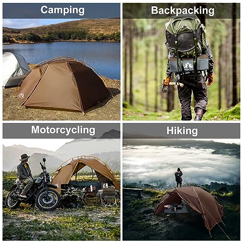 Night Cat Backpacking Tents 2 Persons Easy Setup Camping Tent with Separated Rainfly Aluminium Pole Double Layers Two Doors Waterproof Lightweight Compact 7.2x4.6ft